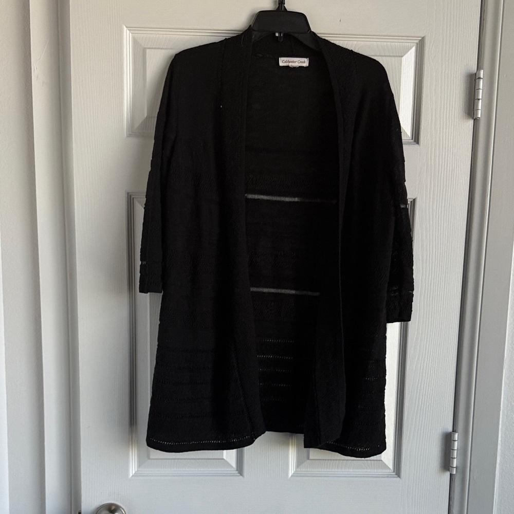 Coldwater Creek Black Knit Cardigan